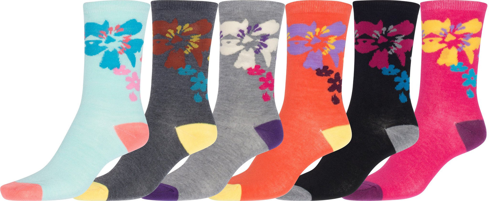 Calcetines Sakkas de mezcla de poliéster, suaves y elásticos, con estampado de tripulación, para mujer, paquete surtido de 6