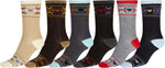 Calcetines Sakkas de mezcla de poliéster, suaves y elásticos, con estampado de tripulación, para mujer, paquete surtido de 6