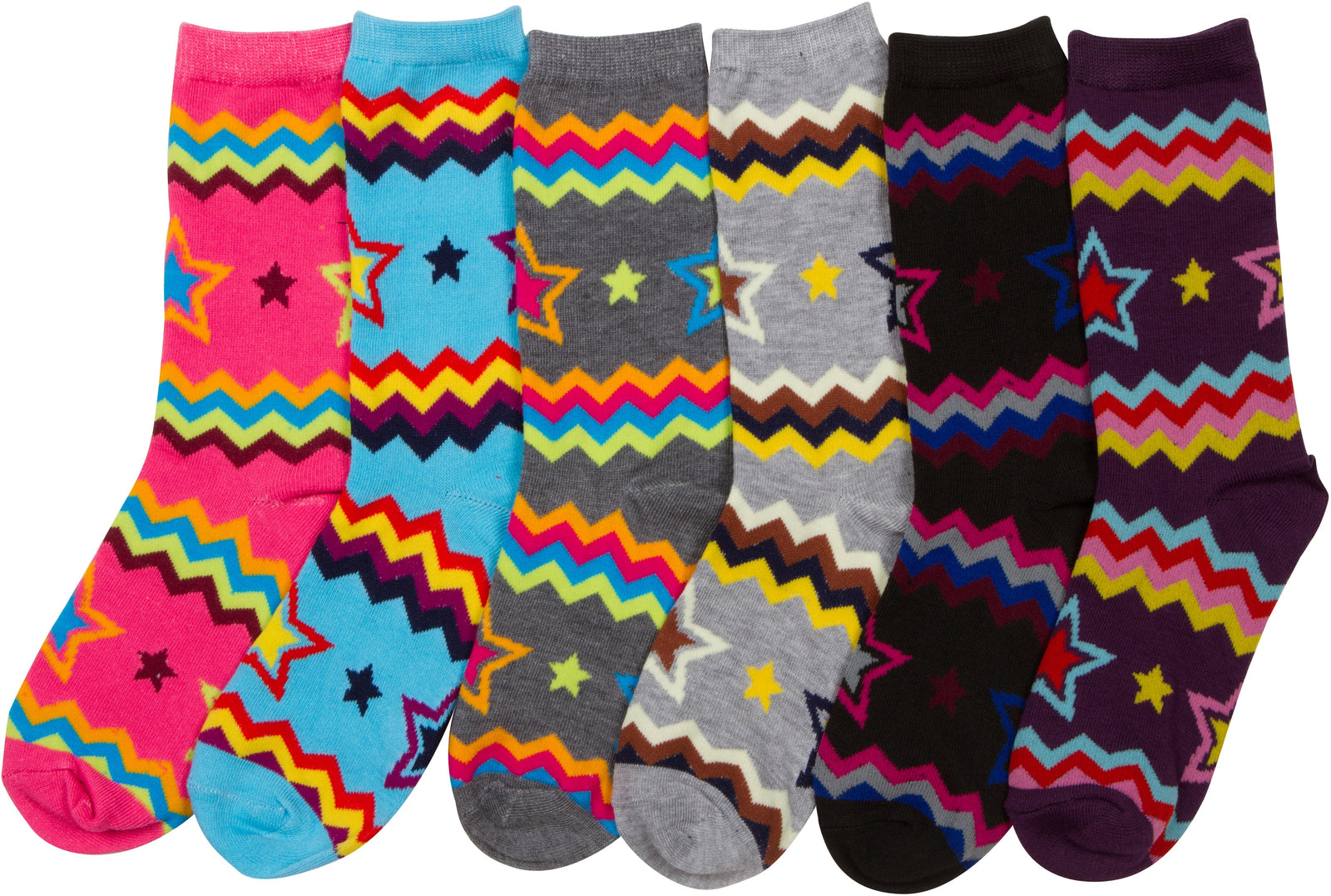 Calcetines Sakkas de mezcla de poliéster, suaves y elásticos, con estampado de tripulación, para mujer, paquete surtido de 6