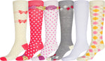 Sakkas Liea Ladies Colorful Unique Pattern / Solid Knee High Socks Assorted 6-Pack
