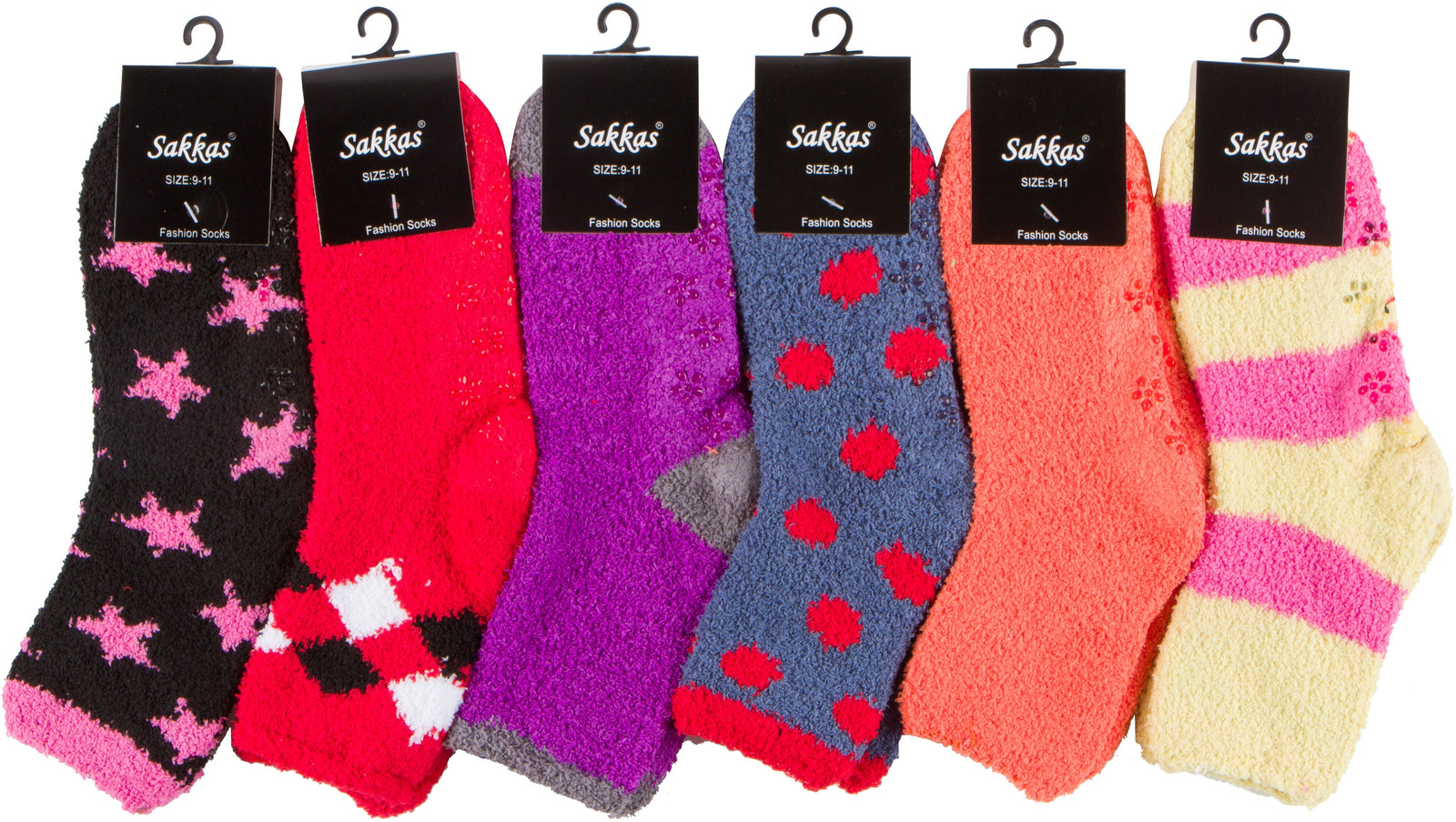 Calcetines tobilleros suaves y antideslizantes Sakkas (paquete de 6)