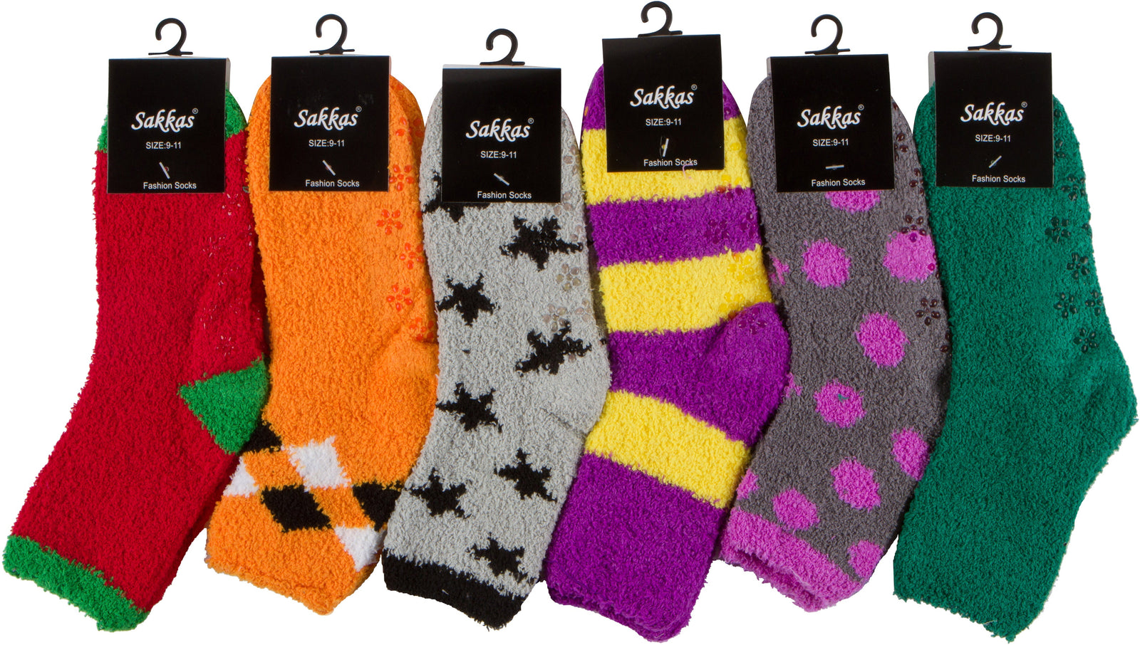 Calcetines tobilleros suaves y antideslizantes Sakkas (paquete de 6)