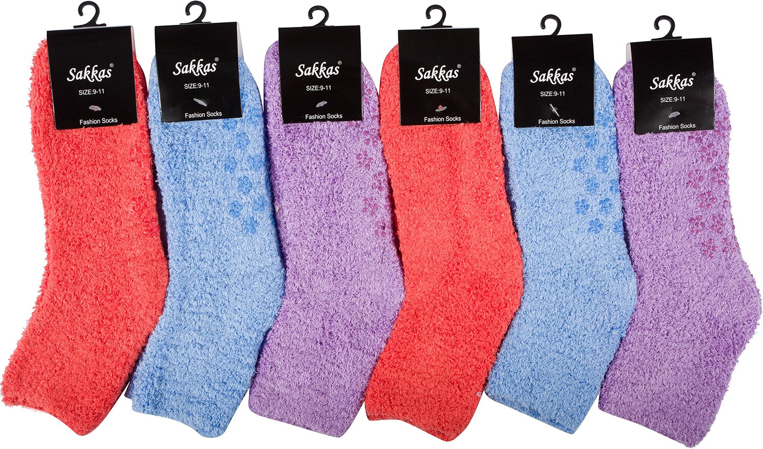 Calcetines tobilleros suaves y antideslizantes Sakkas (paquete de 6)
