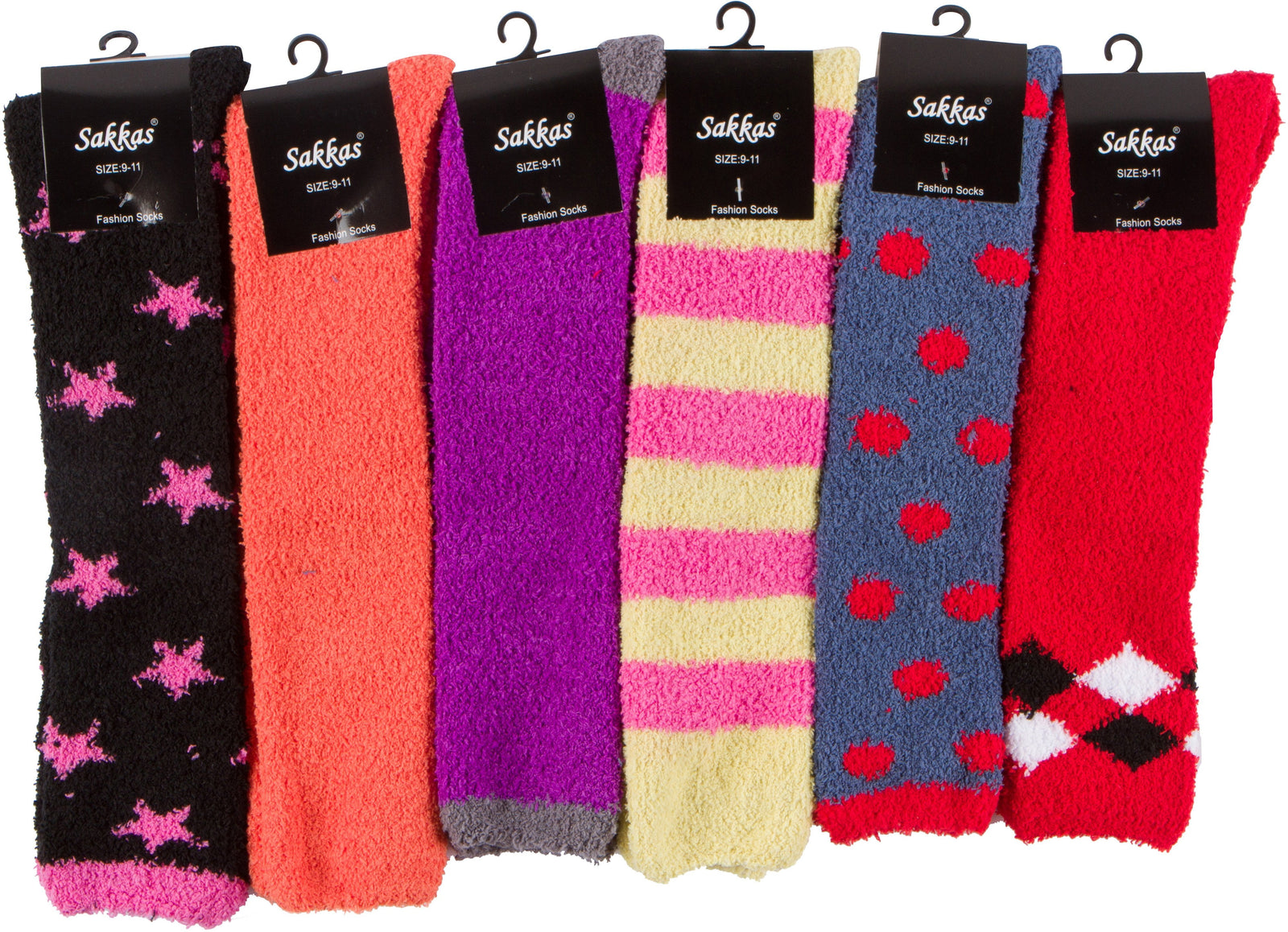 Calcetines Sakkas para mujer, suaves, antideslizantes y afelpados, hasta la rodilla, surtidos (paquete de 6)