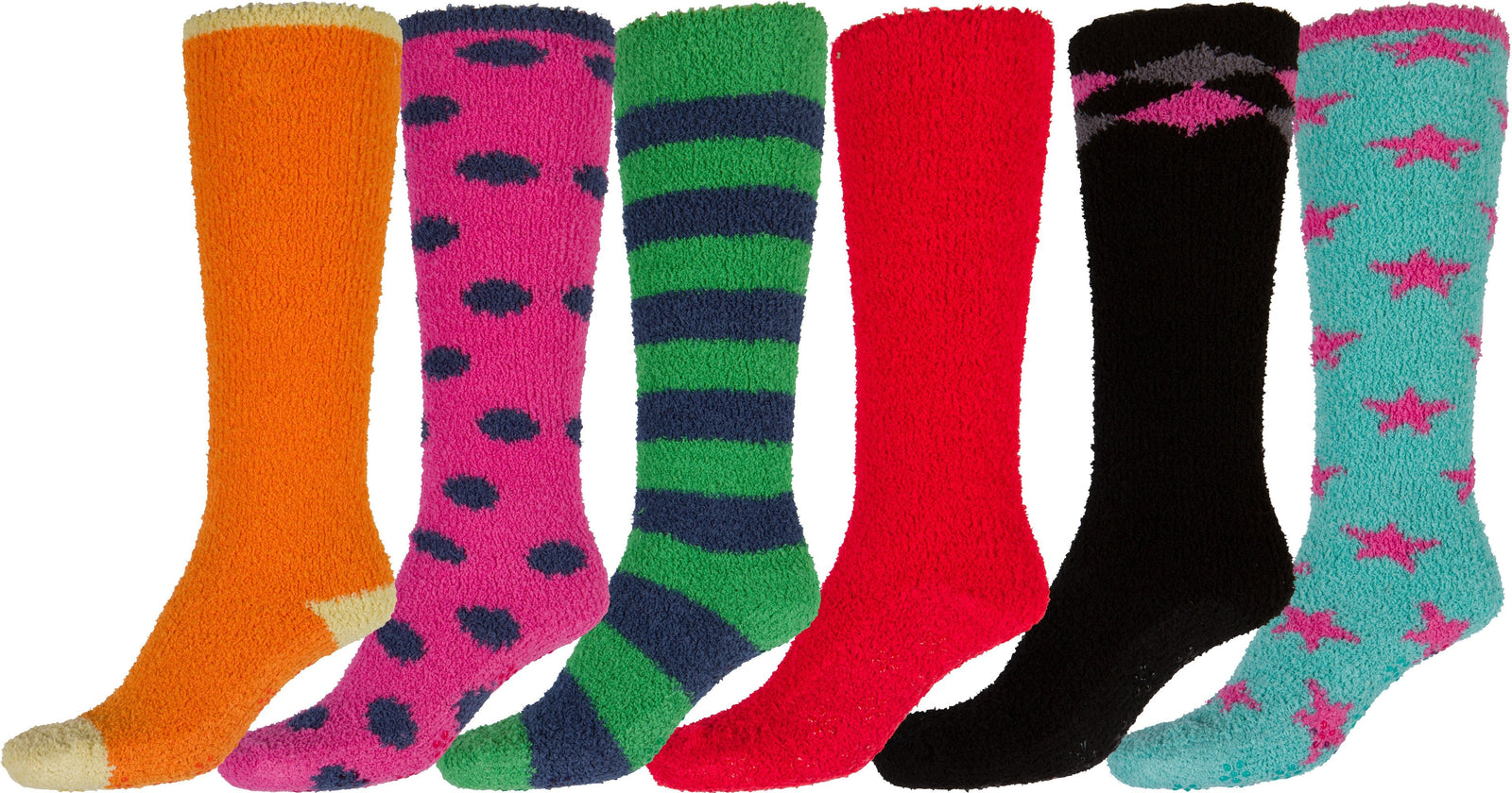 Calcetines Sakkas para mujer, suaves, antideslizantes y afelpados, hasta la rodilla, surtidos (paquete de 6)