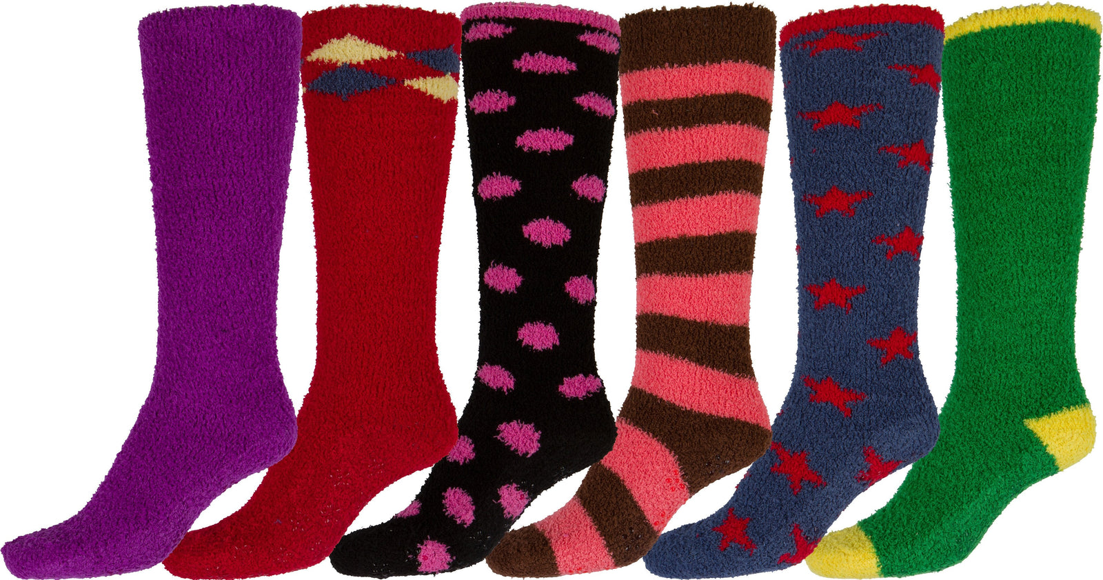 Calcetines Sakkas para mujer, suaves, antideslizantes y afelpados, hasta la rodilla, surtidos (paquete de 6)