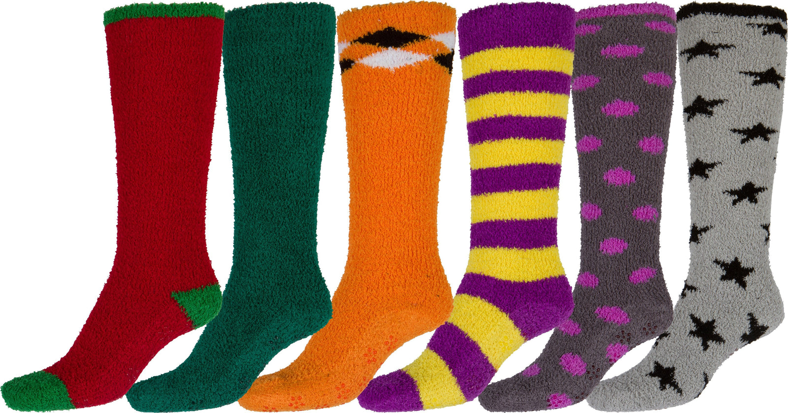 Calcetines Sakkas para mujer, suaves, antideslizantes y afelpados, hasta la rodilla, surtidos (paquete de 6)