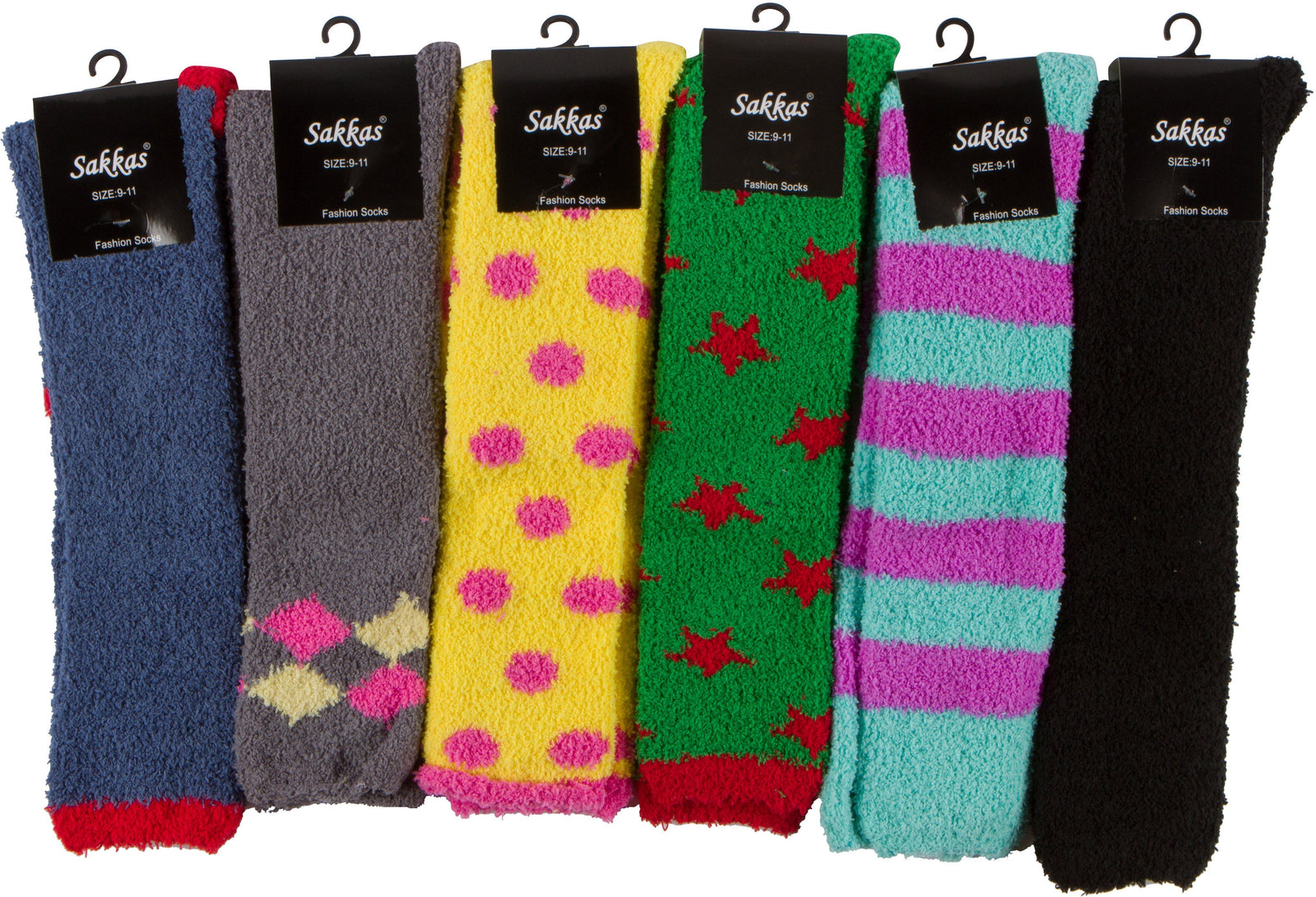 Calcetines Sakkas para mujer, suaves, antideslizantes y afelpados, hasta la rodilla, surtidos (paquete de 6)
