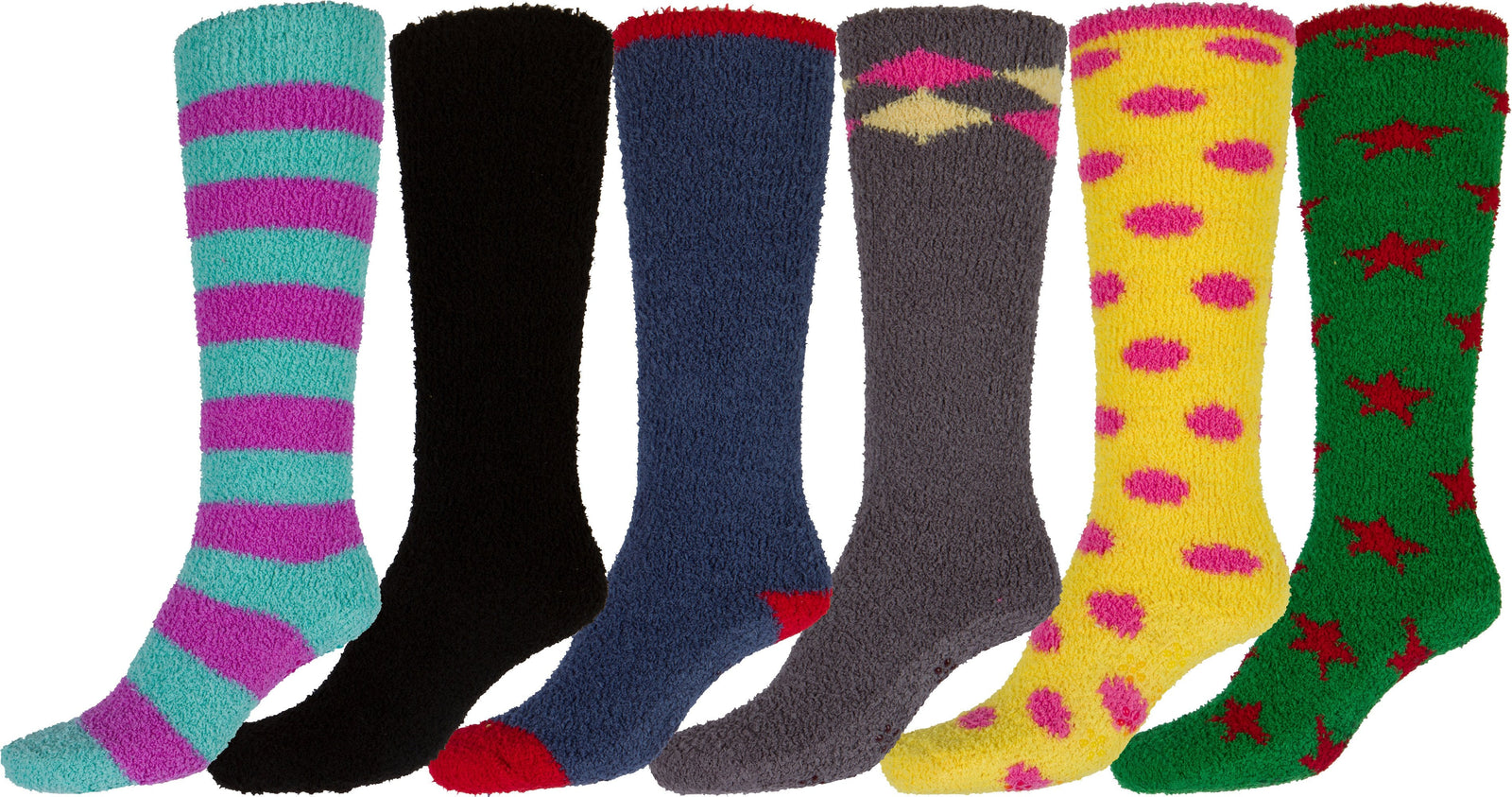 Calcetines Sakkas para mujer, suaves, antideslizantes y afelpados, hasta la rodilla, surtidos (paquete de 6)