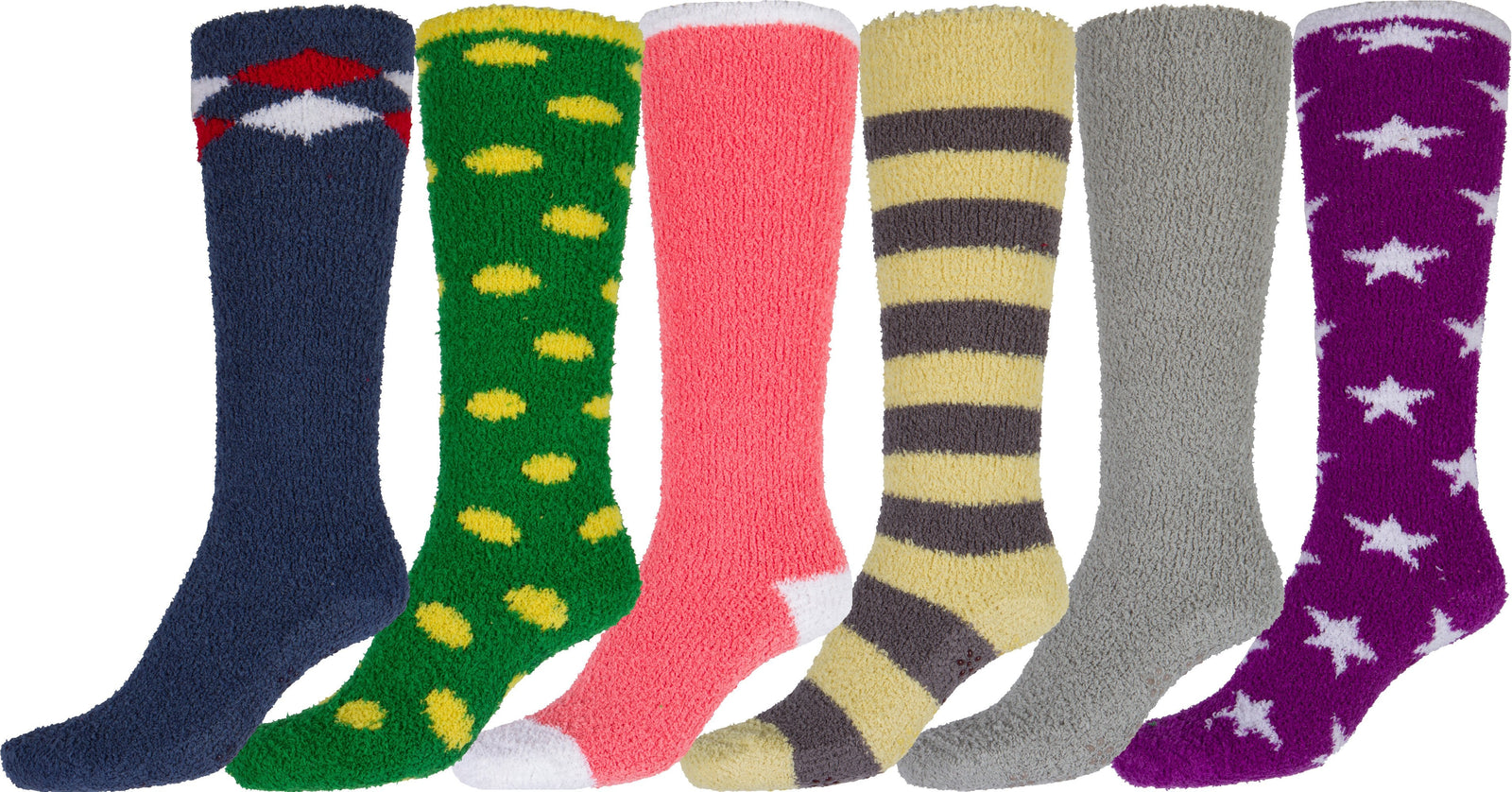 Calcetines Sakkas para mujer, suaves, antideslizantes y afelpados, hasta la rodilla, surtidos (paquete de 6)