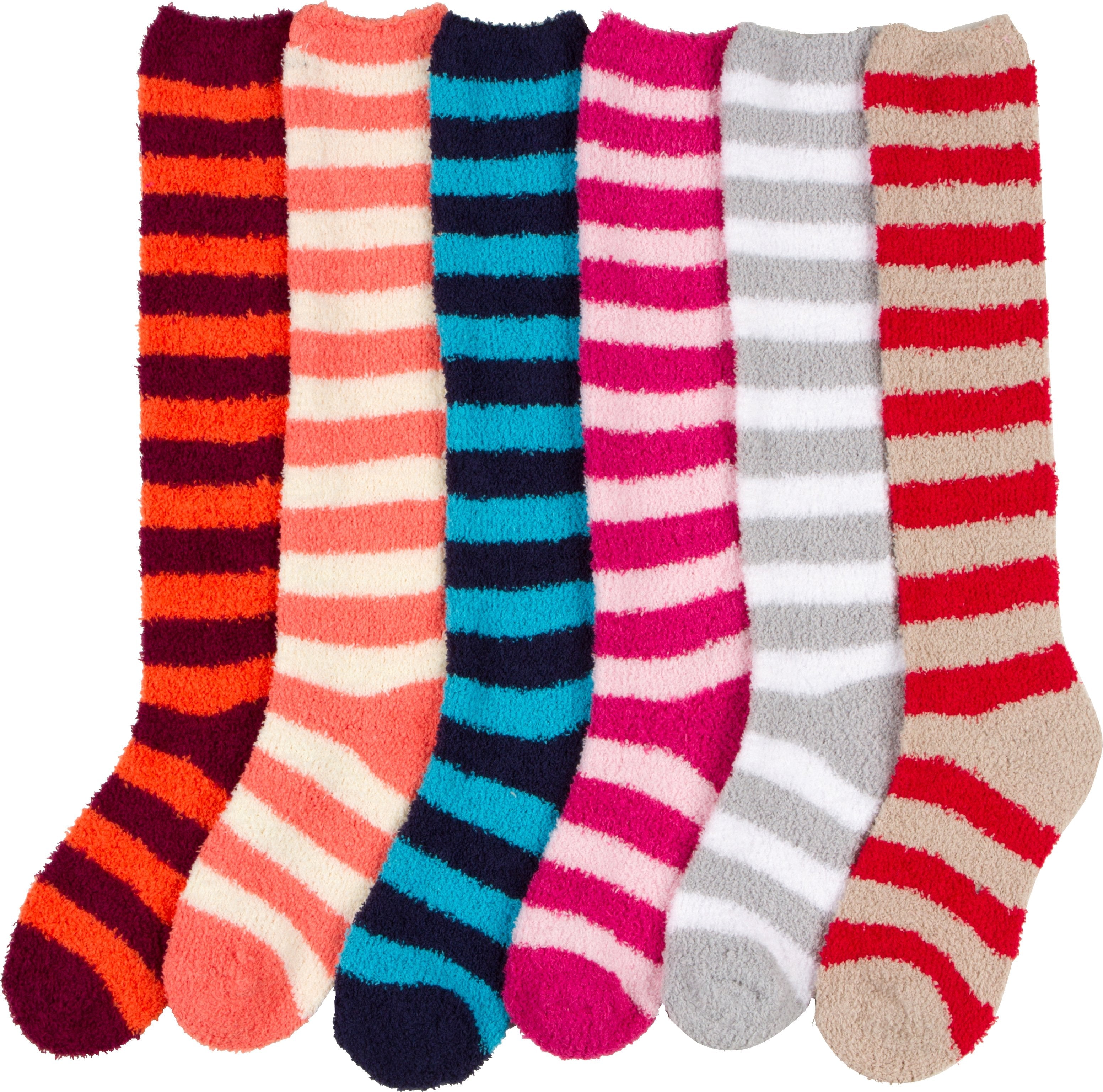 Calcetines Sakkas para mujer, suaves, antideslizantes y afelpados, hasta la rodilla, surtidos (paquete de 6)