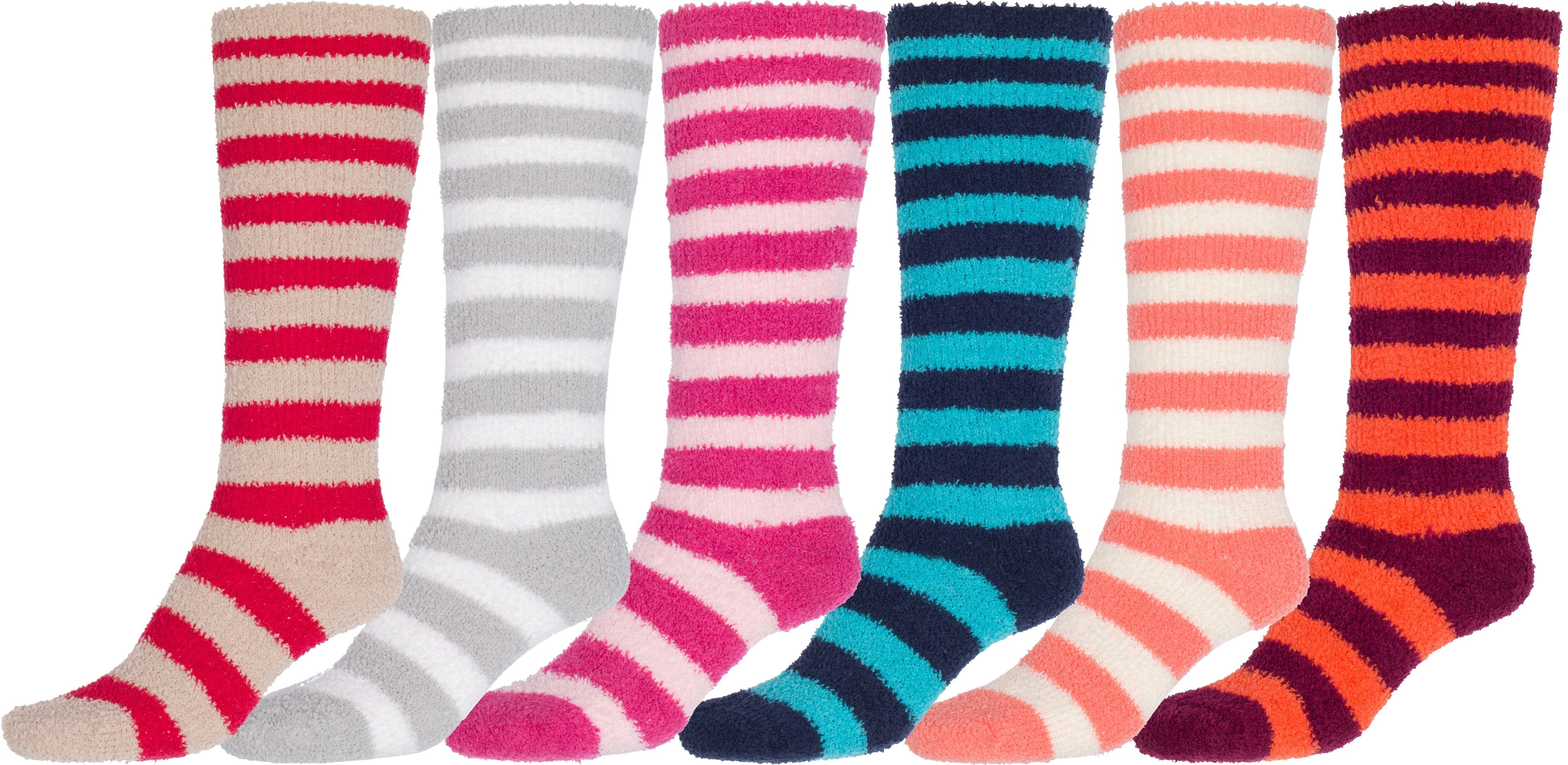 Calcetines Sakkas para mujer, suaves, antideslizantes y afelpados, hasta la rodilla, surtidos (paquete de 6)
