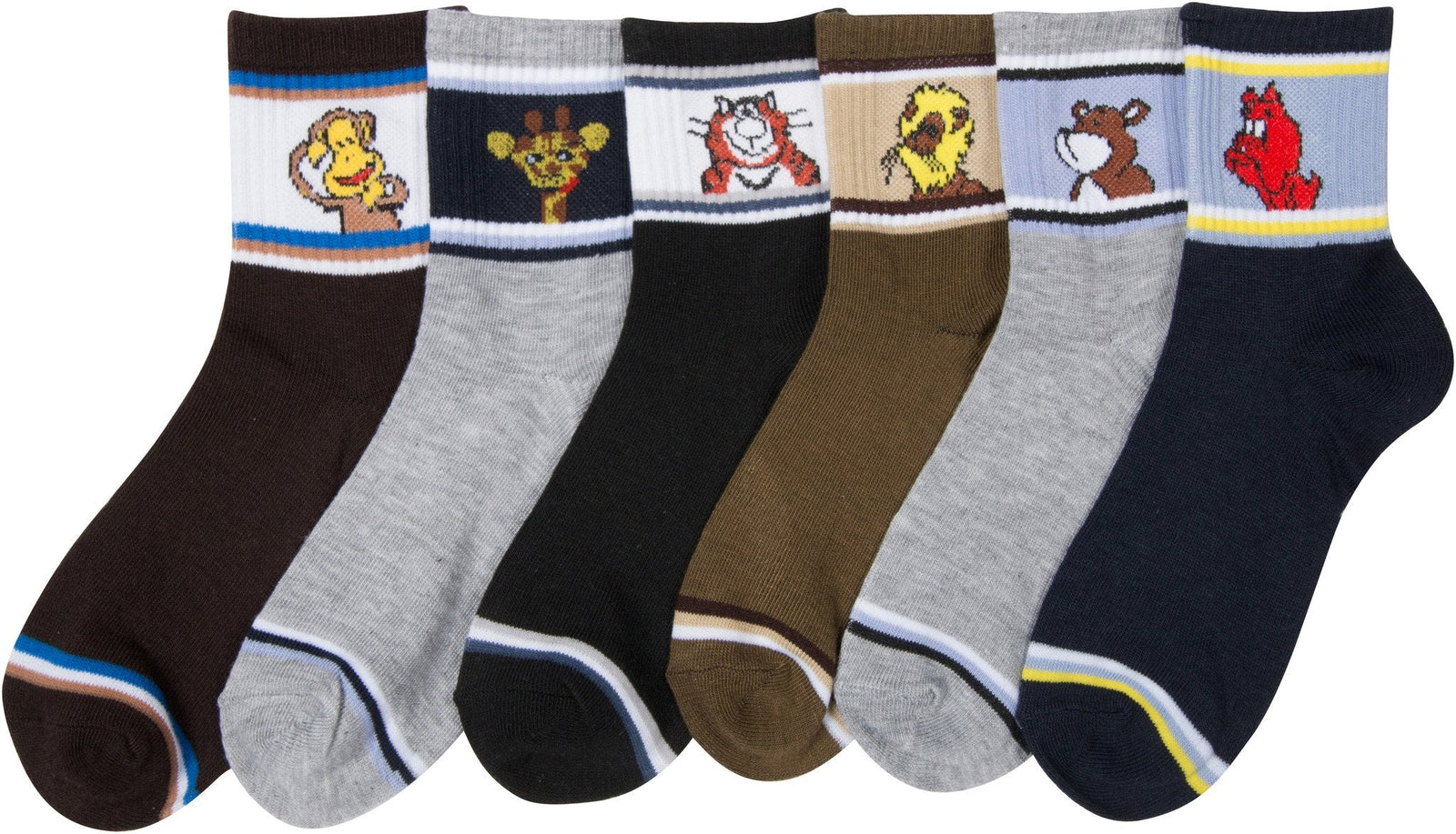 Calcetines deportivos con estampado divertido para niño de Sakkas (paquete de 6)