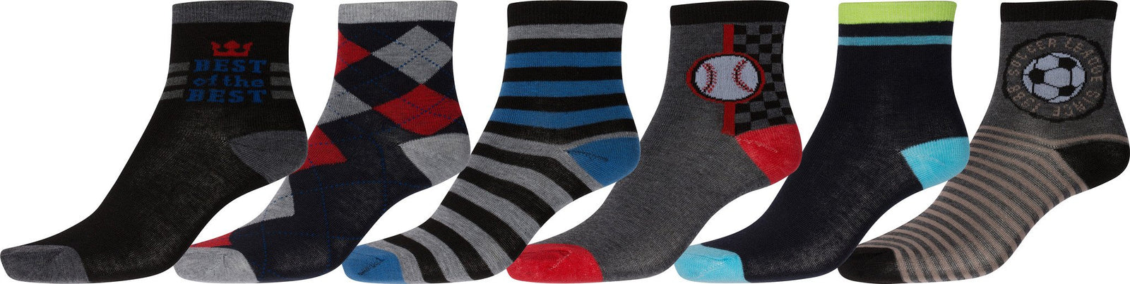 Calcetines deportivos con estampado divertido para niño de Sakkas (paquete de 6)