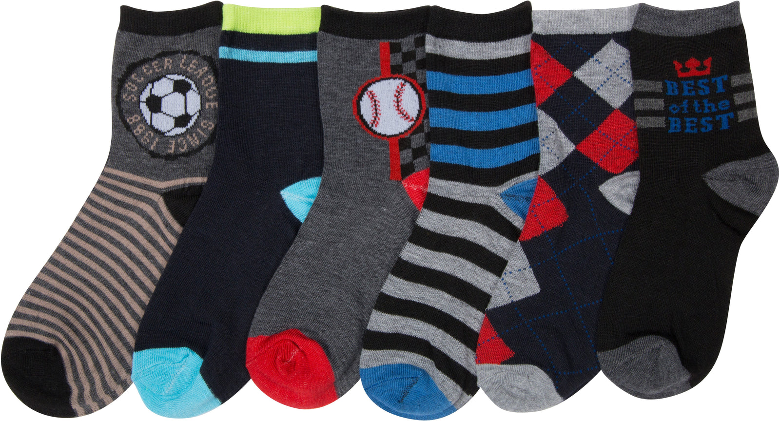 Calcetines deportivos con estampado divertido para niño de Sakkas (paquete de 6)