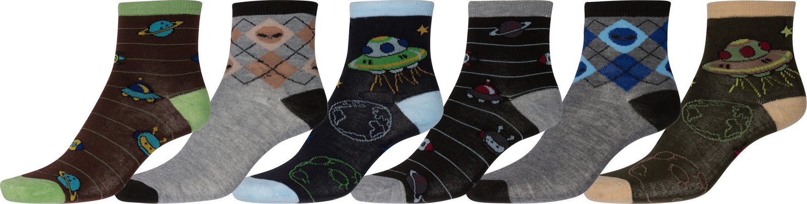 Calcetines deportivos con estampado divertido para niño de Sakkas (paquete de 6)