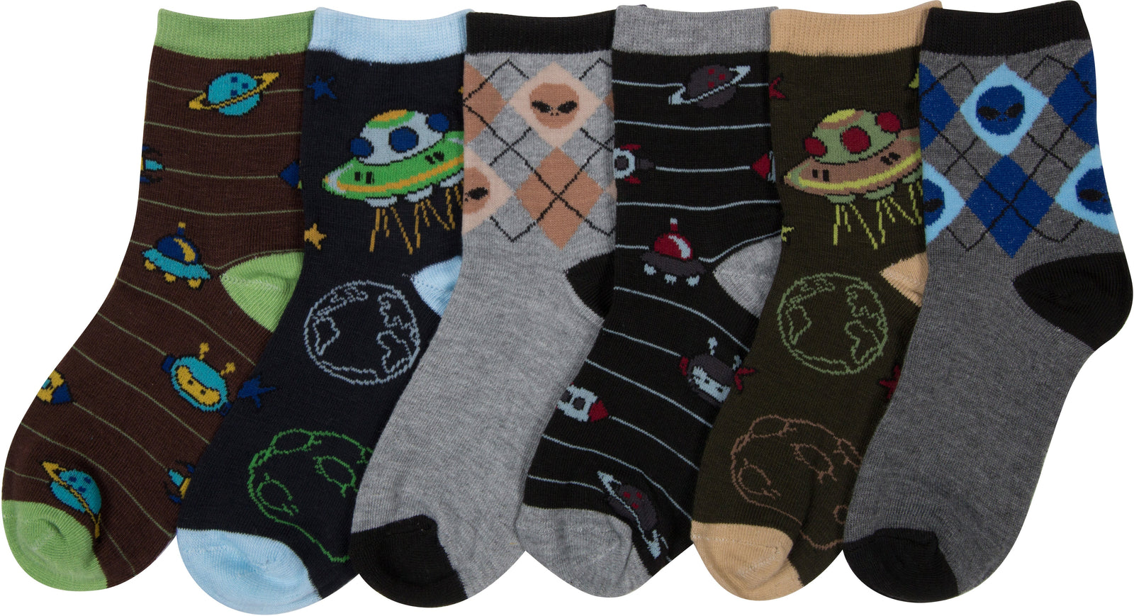 Calcetines deportivos con estampado divertido para niño de Sakkas (paquete de 6)