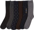 Calcetines de vestir Sakkas de mezcla de algodón para hombre, con estampado y canalé, paquete económico de 6