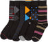 Calcetines de vestir Sakkas de mezcla de algodón para hombre, con estampado y canalé, paquete económico de 6