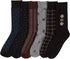 Calcetines de vestir Sakkas de mezcla de algodón para hombre, con estampado y canalé, paquete económico de 6