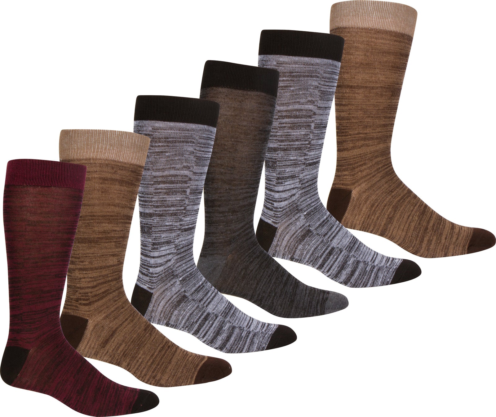 Calcetines de vestir Sakkas de corte alto con estampado colorido para hombre (paquete de 6)