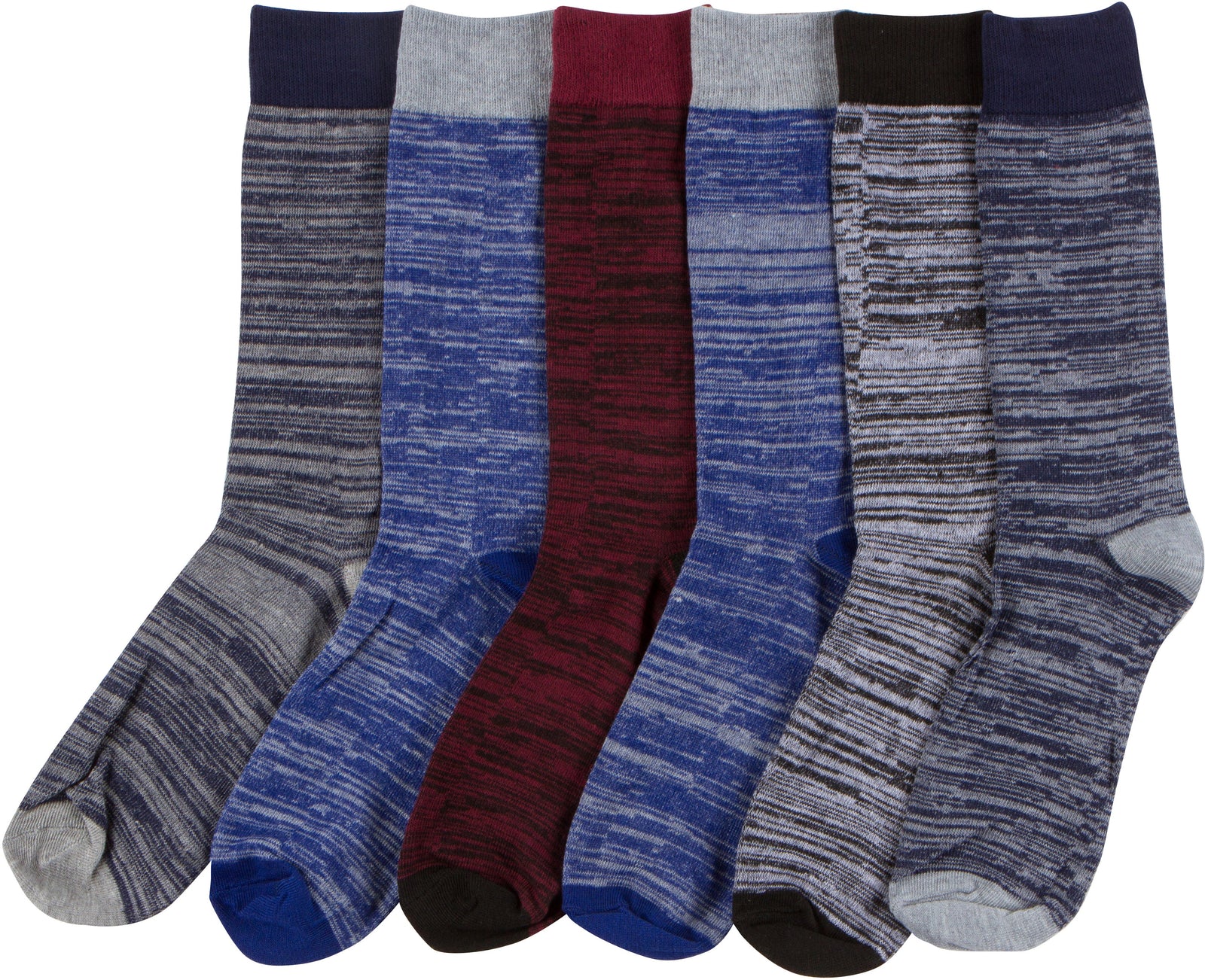 Calcetines de vestir Sakkas de corte alto con estampado colorido para hombre (paquete de 6)