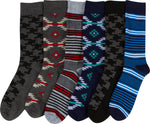 Calcetines de vestir Sakkas de corte alto con estampado colorido para hombre (paquete de 6)