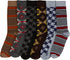 Calcetines de vestir Sakkas de corte alto con estampado colorido para hombre (paquete de 6)