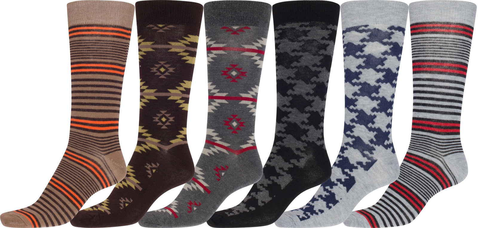 Calcetines de vestir Sakkas de corte alto con estampado colorido para hombre (paquete de 6)