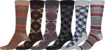 Calcetines de vestir Sakkas de corte alto con estampado colorido para hombre (paquete de 6)