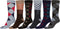 Calcetines de vestir Sakkas de corte alto con estampado colorido para hombre (paquete de 6)