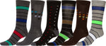 Calcetines de vestir Sakkas de corte alto con estampado colorido para hombre (paquete de 6)