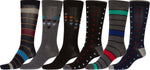 Calcetines de vestir Sakkas de corte alto con estampado colorido para hombre (paquete de 6)