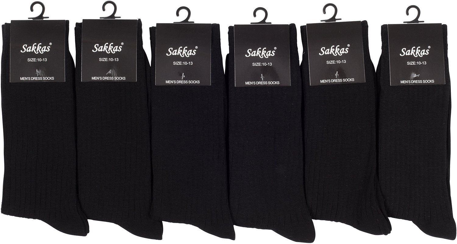 Calcetines de vestir acanalados de mezcla de algodón para hombre de Sakkas