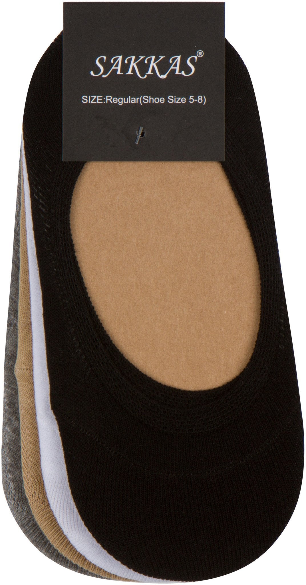 Calcetines invisibles Sakkas Footsies para mujer, con forro sólido, paquete de 4