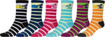 Sakkas Women's Fun Colorful Design Poly Blend Crew Socks Assorted 6-Pack