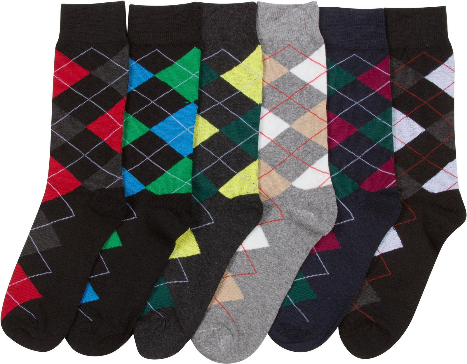 Calcetines de vestir con estampado clásico Sakkas para hombre (paquete de 6)