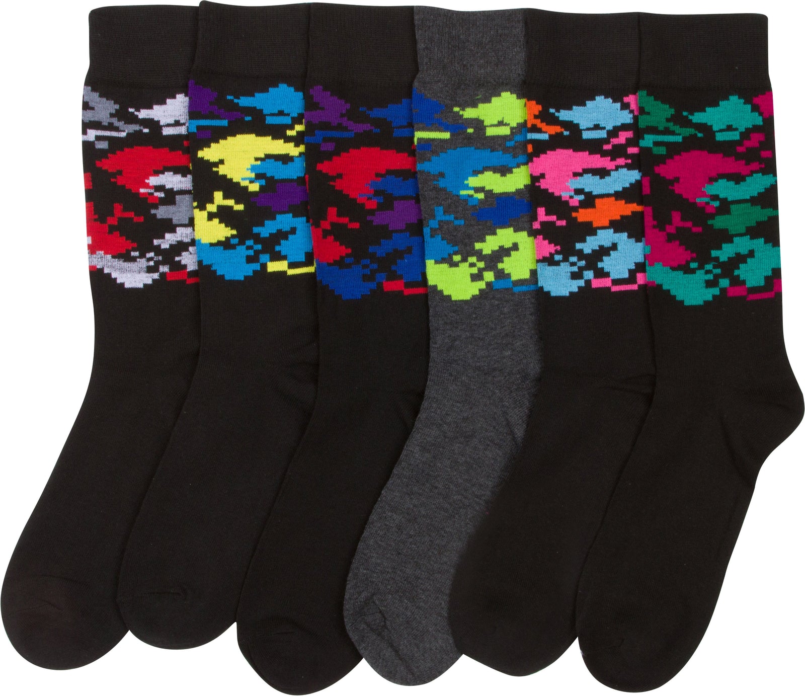 Calcetines de vestir con estampado clásico Sakkas para hombre (paquete de 6)