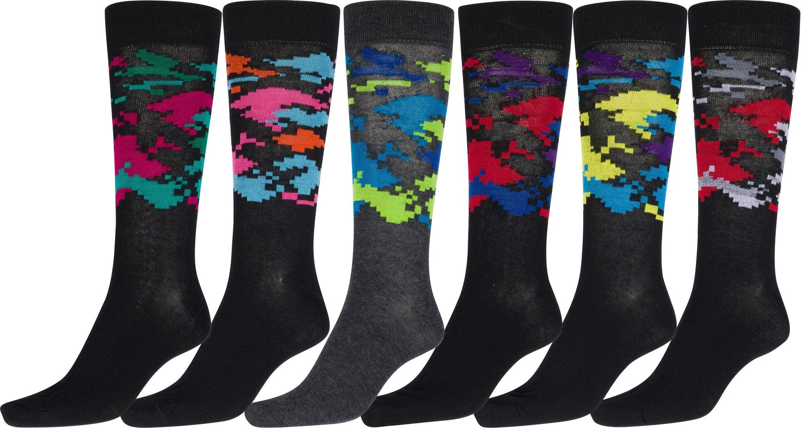 Calcetines de vestir con estampado clásico Sakkas para hombre (paquete de 6)