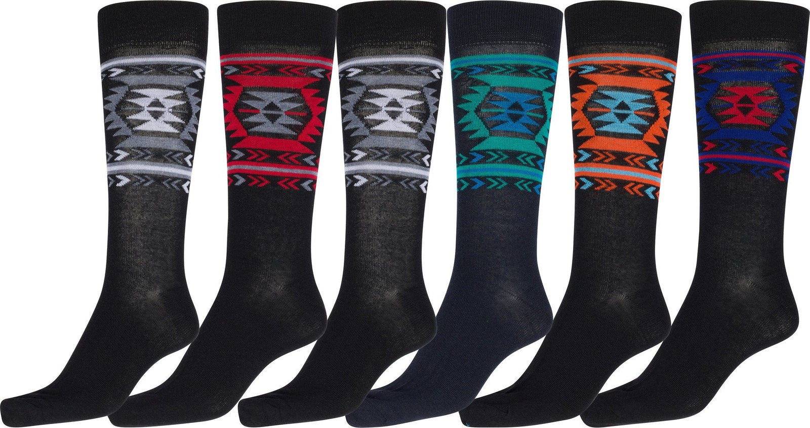 Calcetines de vestir con estampado clásico Sakkas para hombre (paquete de 6)