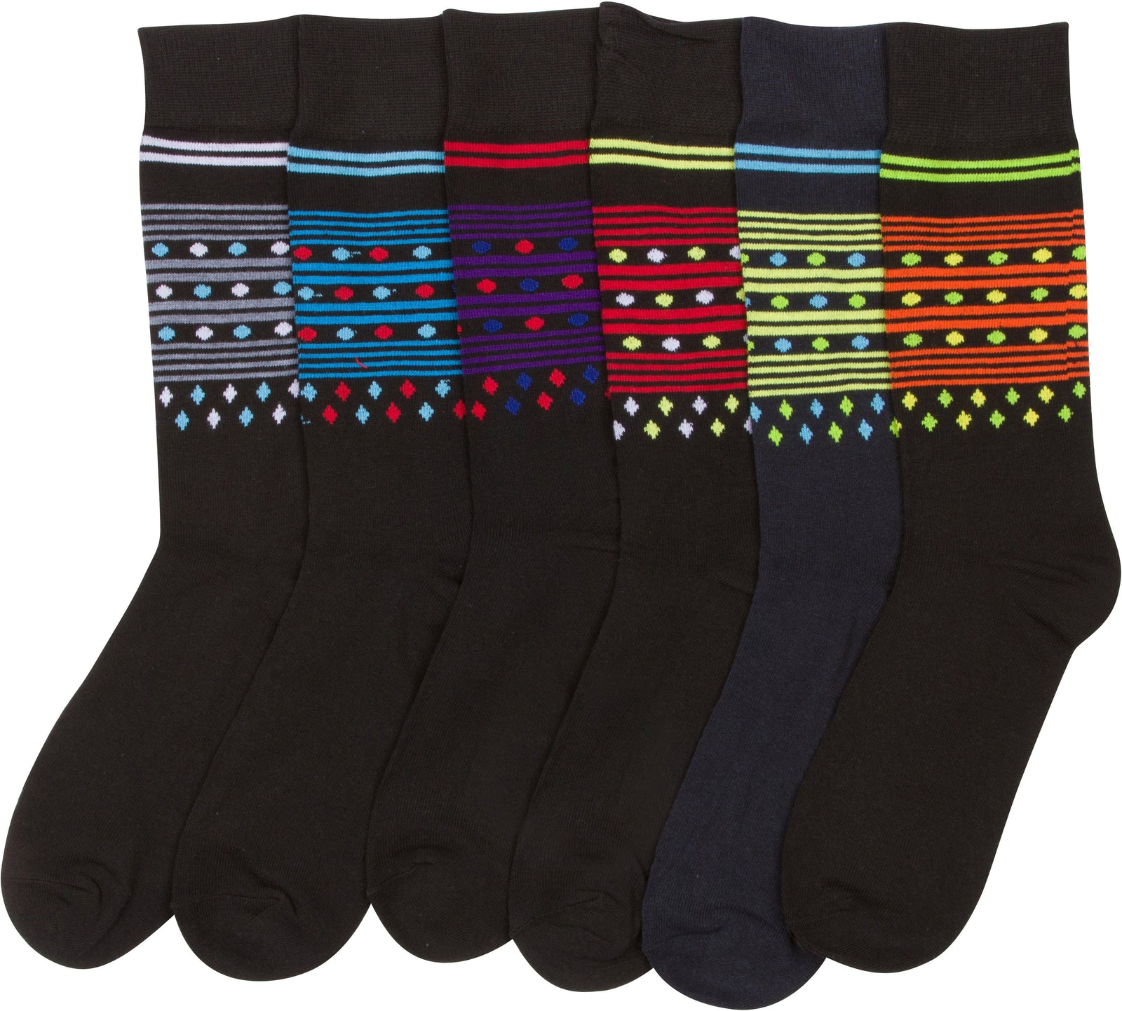 Calcetines de vestir con estampado clásico Sakkas para hombre (paquete de 6)