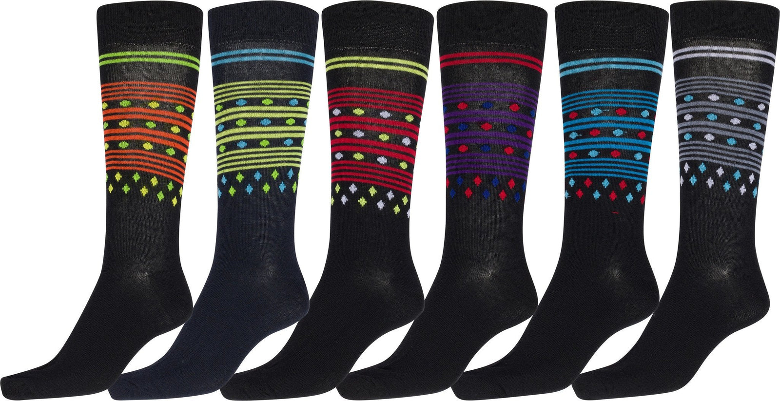 Calcetines de vestir con estampado clásico Sakkas para hombre (paquete de 6)