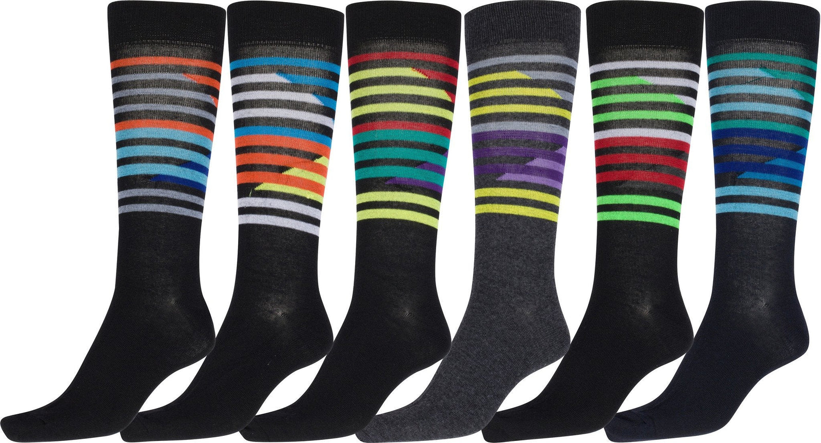 Calcetines de vestir con estampado clásico Sakkas para hombre (paquete de 6)