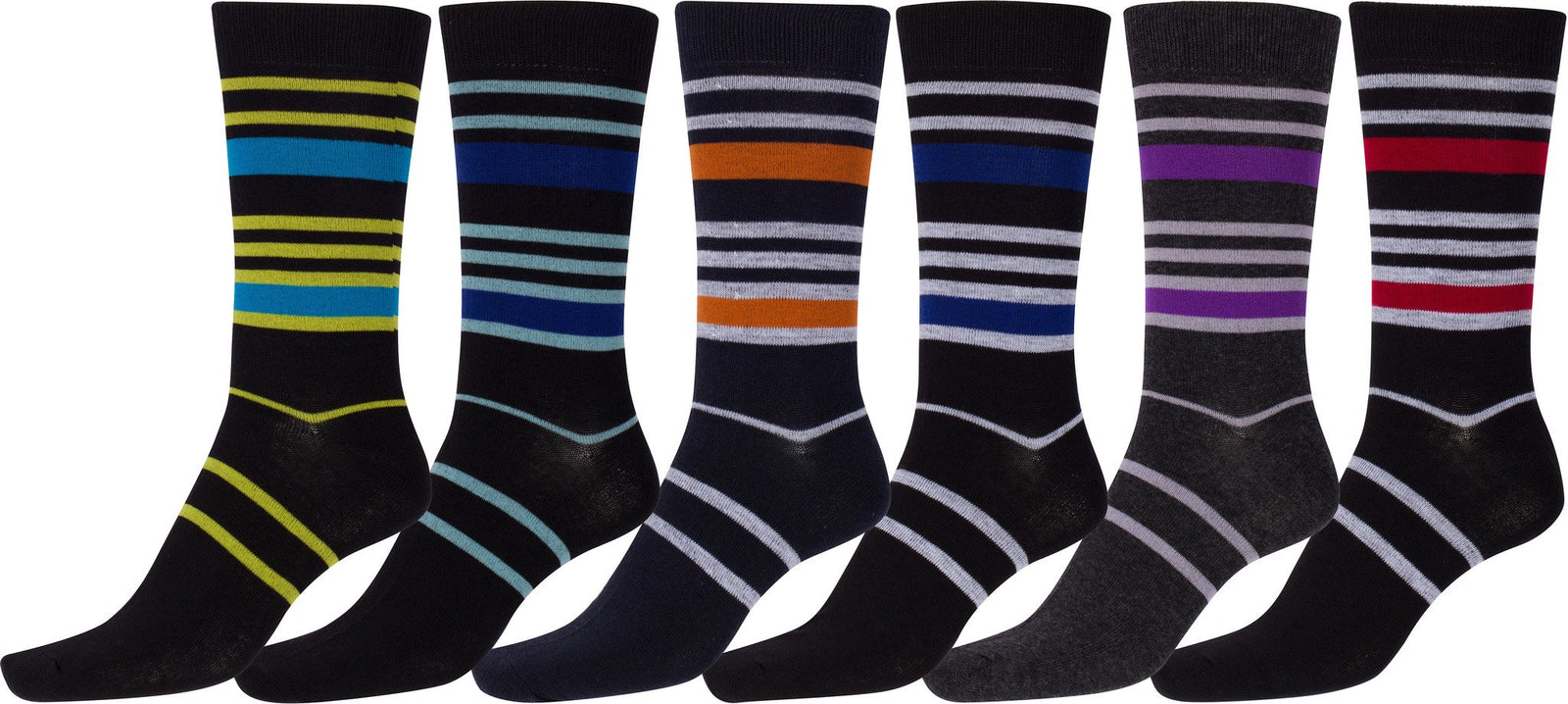 Calcetines de vestir con estampado clásico Sakkas para hombre (paquete de 6)
