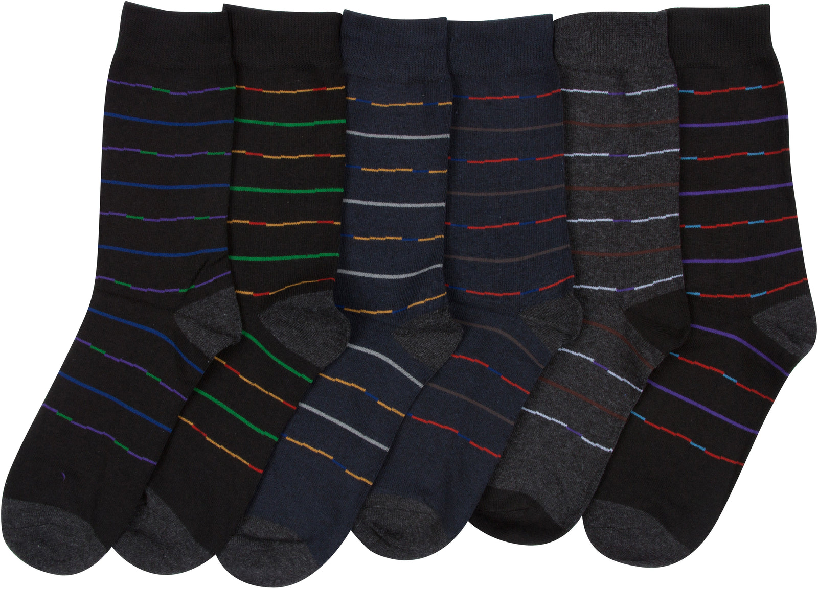 Calcetines de vestir con estampado clásico Sakkas para hombre (paquete de 6)