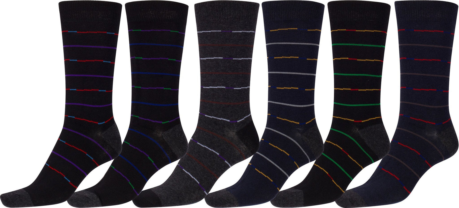 Calcetines de vestir con estampado clásico Sakkas para hombre (paquete de 6)