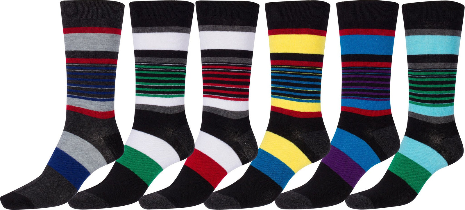 Calcetines de vestir con estampado clásico Sakkas para hombre (paquete de 6)