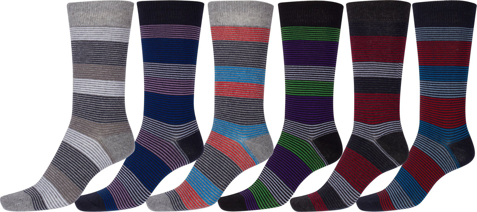 Calcetines de vestir con estampado clásico Sakkas para hombre (paquete de 6)