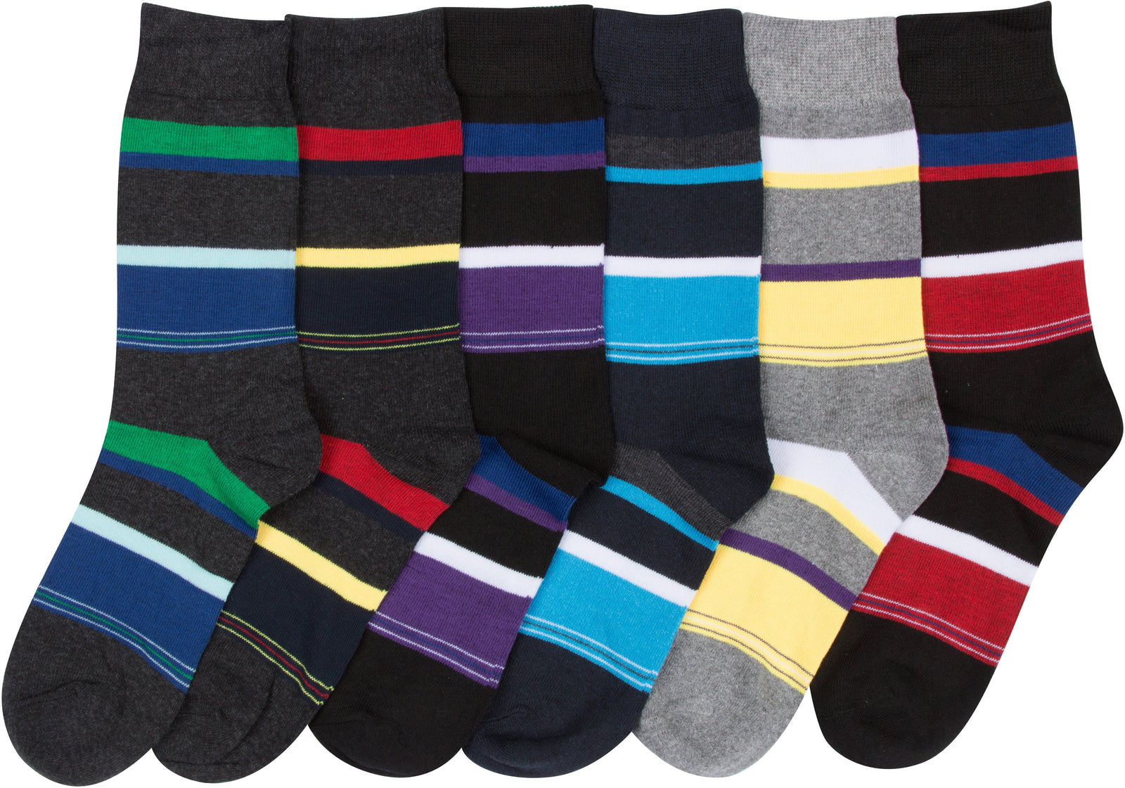 Calcetines de vestir con estampado clásico Sakkas para hombre (paquete de 6)