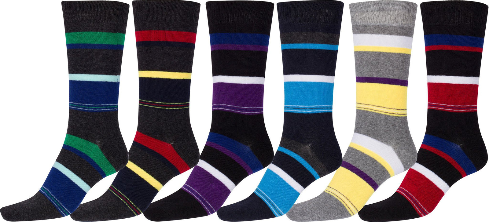 Calcetines de vestir con estampado clásico Sakkas para hombre (paquete de 6)